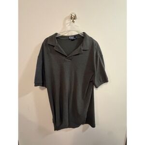 Polo Ralph Lauren Mens Medium Charcoal Gray Short Sleeve Pique Polo Shirt